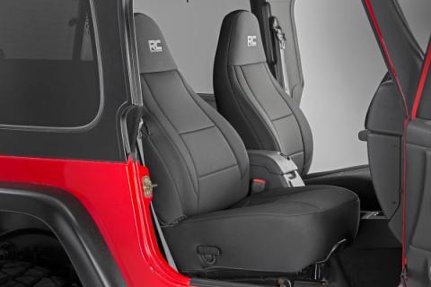 Jeep Neoprene Seat Cover Set Black 97-02 Wrangler TJ Rough Country