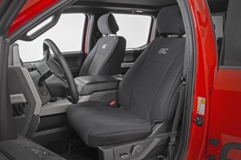F-150 Neoprene Front Seat Cover Black 15-20 F-150 XL, XLT Rough Country