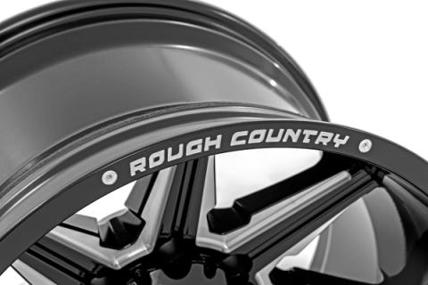91 Series Milled One-Piece Gloss Black 20x12 6x5.5 -44mm Rough Country