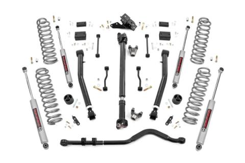 3.5 Inch Lift Kit Adj Lower FR D/S Non-Rubicon Jeep Wrangler Unlimited 4WD (24-26) Rough Country