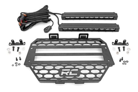 Polaris RZR Dual 10 Inch Slimline LED Grille Kit For 14-Pres RZR 1000XP/1000S Rough Country