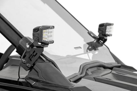 Polaris Dual LED Cube Kit w/Black Series Flood LED's 20-21 Polaris RZR PRO XP Rough Country
