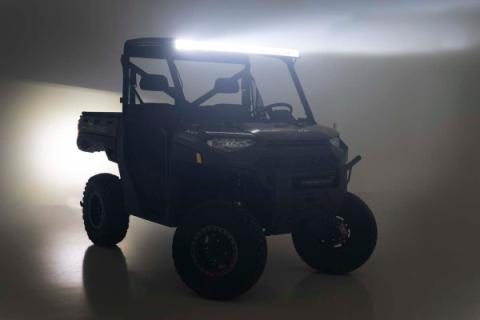 LED Light Front Mount 50 Inch Single Row Black Pair with Factory Wiper 14-22 Polaris Ranger 1000XP Rough Country