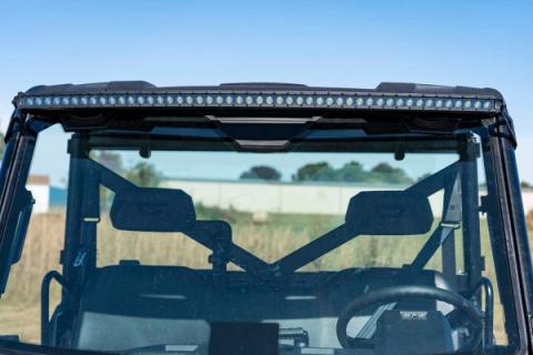 LED Light Front Mount 50 Inch Single Row Black Pair with Factory Wiper 14-22 Polaris Ranger 1000XP Rough Country