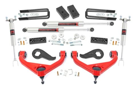 3 Inch Lift Kit UCAs M1 Red Silverado/Sierra 2500HD/3500HD (20-26) Rough Country