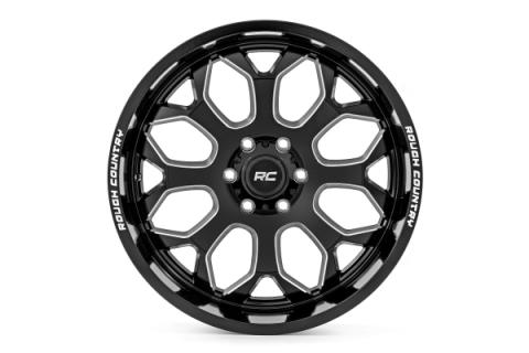 96 Series Wheel One-Piece Gloss Black 20x10 6x5.5 -19mm Rough Country