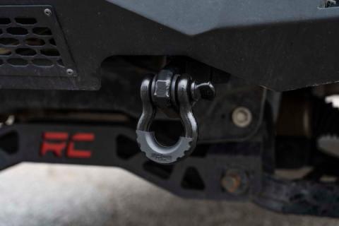 Ford Tow Hook to Shackle Conversion Kit w/D-Ring &amp; Rubber Isolators 09-20 F-150 Rough Country