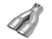 Exhaust Tip Exhaust Tip 3.00 In Dual Angle Cut Polished SS Fits 2.50 Inch Left Clamp On Flowmaster