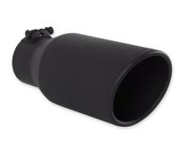 Exhaust Tip Exhaust Tip 5.0 Inch Black Angle Cut Fits 3.5 Inch Tubing, 12.00-In Long Clamp On Flowmaster