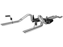 American Thunder Crossmember-Back Exhaust System Fits 1964-1966 Ford Mustang With A V8 Engine, 2.5 Inch Aluminized Pipes Aggressive To Moderate Sound Flowmaster