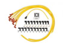 Spark Plug Wire Set 8MM Yellow With Orange 90 Deg Boots 4041 8MM Universal Fit Super Stock Spark Plug Wires Feature A Spiral Core And Yellow Silicone Jacket ACCEL