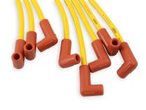 Spark Plug Wire Set 8MM Yellow With Hei Stock Style Boots Sbc 1974-1988 V8 Super Stock Spiral Core ACCEL