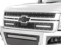 Mesh Grille w/Dual 12 Inch Black Series LEDs 11-14 Silverado HD Rough Country