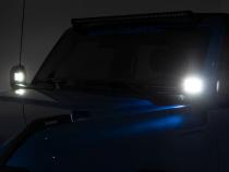 LED Light Ditch Mount 2 Inch Chrome Series Pair Wide 21-UP Ford Bronco Rough Country