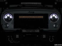 50 Inch LED Light Bar Curved Dual Row Chrome Series with White DRL Rough Country