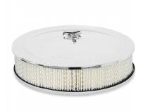 Air Cleaner 14 Inch Chrome Demon Branded 14 Inch Chrome Air Filter With Paper Filter Element Demon Fuel Systems