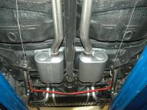 American Thunder Crossmember-Back Exhaust System Fits 1968-1972 GM A-Bodies With V8 Engine 2.50-Inch Stainless Steel Pipes Aggressive Sound Flowmaster