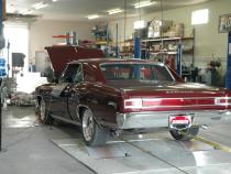 American Thunder Crossmember-Back Exhaust System Fits 1964-1967 GM A-Body With V8 Engine, 2.5 Inch Stainless Steel Pipes Aggressive To Moderate Sound Flowmaster