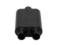 Super 44 Series Chambered Muffler Super 44 Series Stainless Steel 2.5 In (D) / 3.0 Out Center Aggressive Sound Flowmaster
