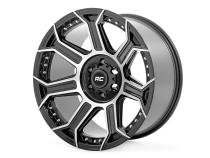 89 Series Wheel One-Piece Black Machined Gun Metal 20x10 8x6.5 -19mm Rough Country