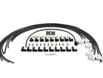 Spark Plug Wire Set Universal 90 Deg White Ceramic Boots 9001C, Spark Plug Wires, Pro Fit Ceramic, Spiral Core, 8Mm, Black, Set ACCEL