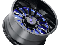 Cast Aluminum Wheels Summit 9110 GB-BL 24x14 Blue Milled Spokes Gloss Black 6 On 135 Bolt Pattern -76 Offset Cali Offroad Wheels