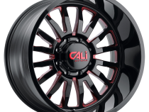 Cast Aluminum Wheels Summit 9110 GB-RD 20x9 Red Milled Spokes Gloss Black 5 On 139.7 Bolt Pattern 0 Offset Cali Offroad Wheels