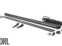 Polaris 50-Inch Single-Row Lower Windshield LED Kit Black Series w/ White DRL 19-20 General Rough Country