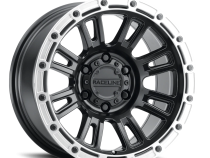 Aluminum Wheels 17x9 Compass 956BS Satin Black Silver Ring -12 Offset 5 on 127 Bolt Pattern 78.1 Bore Raceline
