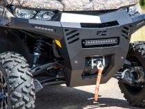 Front Bumper with 6 Inch Black Slimline LED Pair 16-22 Can-Am Defender Rough Country