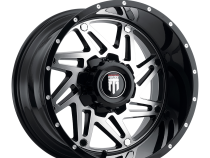 Warrior AT165 Gloss Black Machined 20X12 5-127 -44MM 78.1MM Off Road Wheels American Truxx
