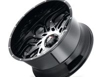 DNA AT184 Gloss Black Machined 22X12 5-127 -44MM 78.1MM Off Road Wheels American Truxx