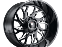 Destiny AT1913 Gloss Black Milled 22X12 5-127/5-139.7 -44MM 87.1MM Off Road Wheels American Truxx