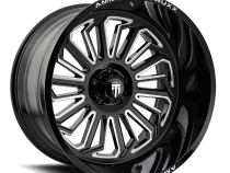 Butcher AT1916 Gloss Black Milled 22X12 5-127 -51MM 71.6MM Off Road Wheels American Truxx