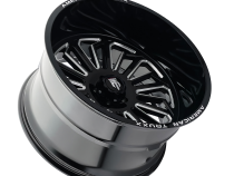 Butcher AT1916 Gloss Black Milled 22X12 5-127 -51MM 71.6MM Off Road Wheels American Truxx