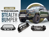 16-Up Tacoma Stealth Bumper 32 Inch LED Bar Combo Beam Bumper Light Bar-Blue-Small 32 Inch Combo Beam with Relocation Mounts Bumper Light Bar Switch No Winch No D-Ring Cali Raised LED