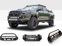 16-Up Tacoma Stealth Bumper 32 Inch LED Bar Combo Beam No Switch Relocation Mounts Only No Winch No D-Ring Cali Raised LED