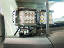 Ditch Light Mount Kit Fits 21-Present Ford Bronco Raptor - (2) 27W Side Projecting LED Pods/(2) 3.5 Inch Round Cannon Pods Cali Raised LED