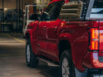 Step Edition Rock Slider For 24-Present Toyota Tacoma/Double Cab Short Bed W/ No Kick Out/Yes (Bed Liner)/Raw Steel Cali Raised LED