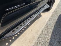 Step Edition Rock Slider For 24-Present Toyota Tacoma/Double Cab Long Bed W/ Kick Out/Yes (Raw Steel)/Powdercoat Cali Raised LED