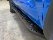 Step Edition Rock Slider For 24-Present Toyota Tacoma/Double Cab Long Bed W/ Kick Out/Yes (Raw Steel)/Powdercoat Cali Raised LED