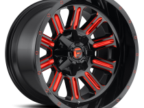 Aluminum Wheels 20X9 Hardline D621 5 On 114.3/5 On 127 Gloss Black/Candy Red 78.1 Bore 1 Offset Fuel Off Road Wheels
