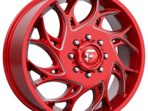 Dually Wheels 20X8.25 Runner Dually D742 8 On 165.1 Candy Red Milled 121.6 Bore 105 Offset 8 Spoke Front Dually Fuel Off Road Wheels