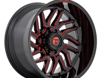 Aluminum Wheels 20X9 Hurricane D808 5 On 127 Gloss Black/Red Milled 71.5 Bore 1 Offset Fuel Off Road Wheels