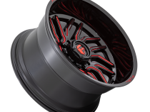 Aluminum Wheels 22X12 Hurricane D808 5 On 127 Gloss Black/Red Milled 71.5 Bore -44 Offset Fuel Off Road Wheels