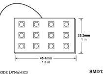 LED Board SMD12 Red Single Diode Dynamics
