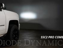 SS3 LED Ditch Light Kit for 2014-2019 Chevrolet Silverado 1500, Pro White Combo Diode Dynamics