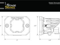 Stage Series C1 LED Pod White SAE Fog Flush ABL Pair Diode Dynamics