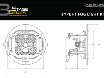 SS3 LED Fog Light Kit for 2004-2005 Toyota Solara Yellow SAE Fog Sport w/ Backlight Diode Dynamics