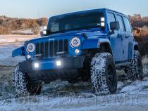 SS3 LED Fog Light Kit for 2007-2018 Jeep JK Wrangler White SAE Fog Sport w/ Backlight Type M Bracket Kit Diode Dynamics